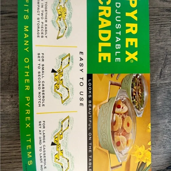 1962 Vintage Pyrex Golden Scroll Casserole Set - Light Green with Gold Accents - Picture 6 of 9